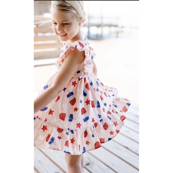 Cheeky Plum Girls Dress Bomb Pop Popsicle Size 8 4th of July Summer EXCELLENT - Picture 2 of 9